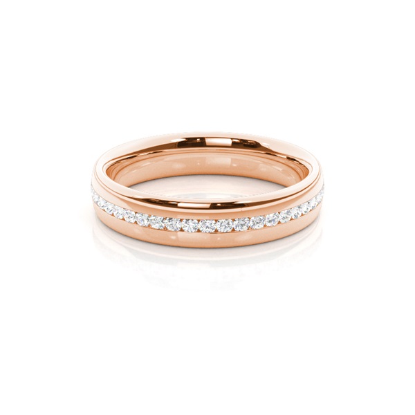 Channel Set Diamond Comfort Fit Womens Wedding Ring