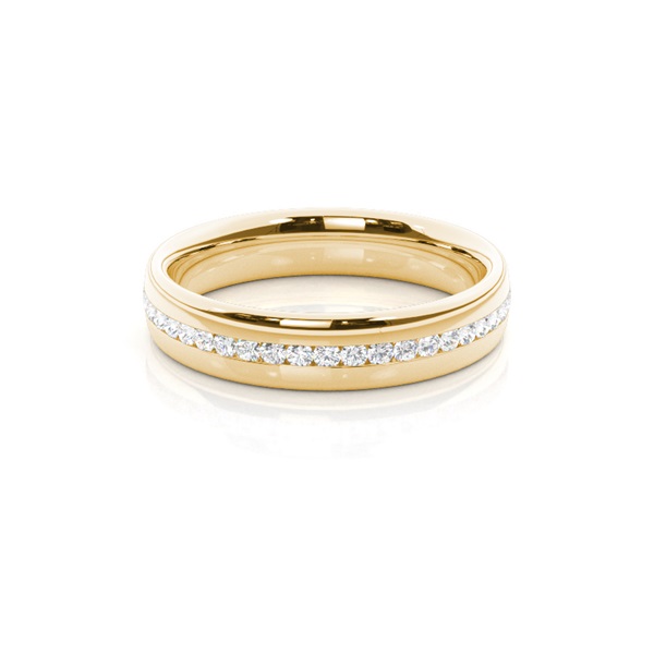 Channel Set Diamond Comfort Fit Womens Wedding Ring
