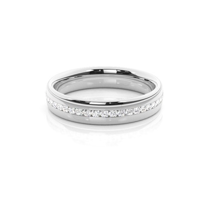 Channel Set Diamond Comfort Fit Womens Wedding Ring