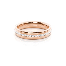 Channel Set Diamond Comfort Fit Womens Wedding Ring