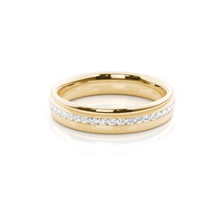 Channel Set Diamond Comfort Fit Womens Wedding Ring