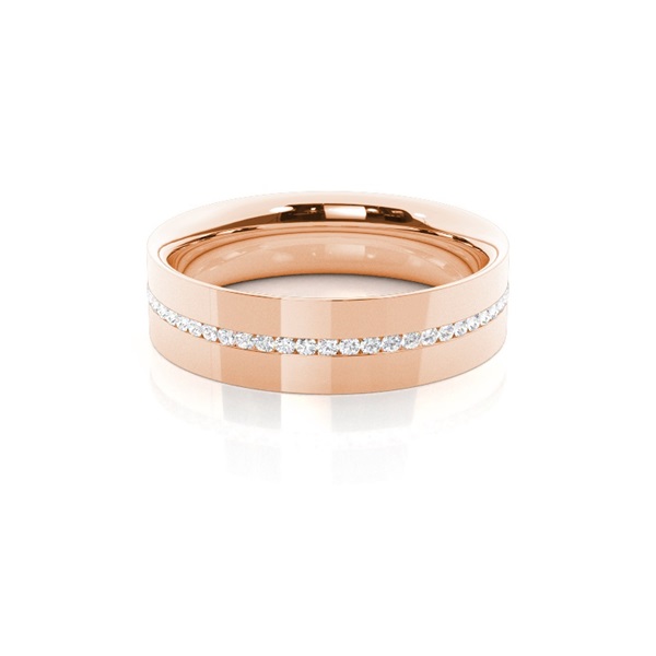 Channel Set Diamond Comfirt Fit Womens Wedding Ring