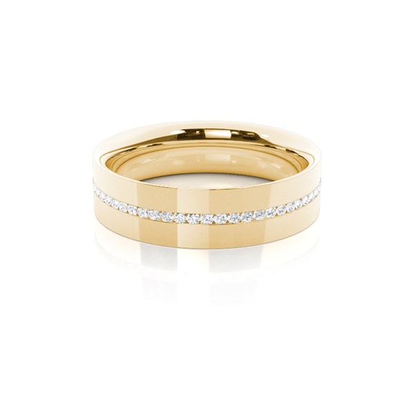 Channel Set Diamond Comfirt Fit Womens Wedding Ring