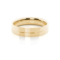 Grooved Design Comfirt Fit Plain Mens Wedding Band