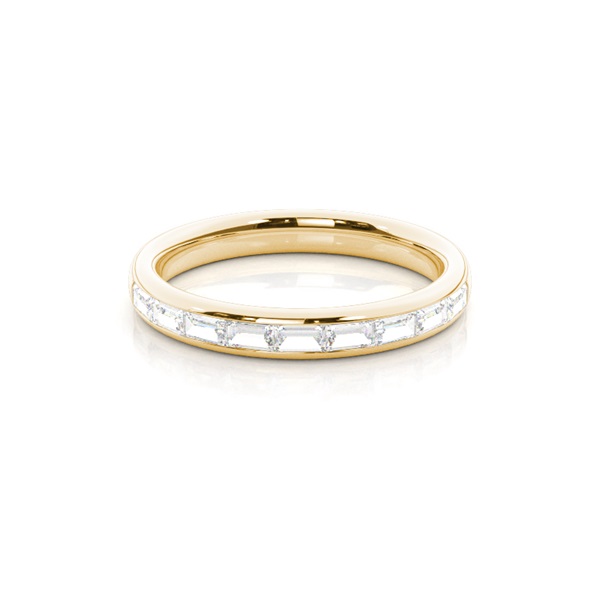 Channel Set Baguette Diamond Comfirt Fit Womens Wedding Ring