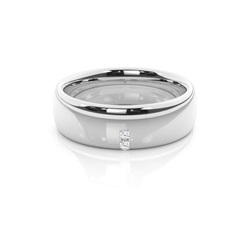 Channel Set Round Diamond Comfirt Fit Womens Wedding Ring