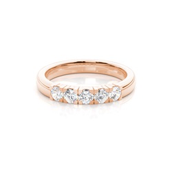 Prong Set Round Diamond Five Stone Womens Wedding Ring