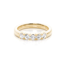 Prong Set Round Diamond Five Stone Womens Wedding Ring