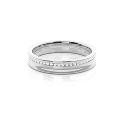 Channel Set Round Diamond Womens Wedding Ring