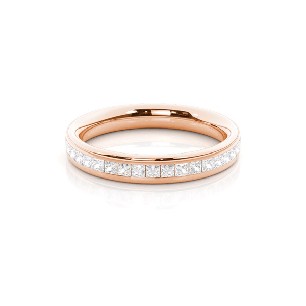 Channel Set Princess Diamond Womens Wedding Ring