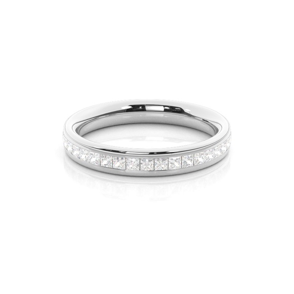 Channel Set Princess Diamond Womens Wedding Ring