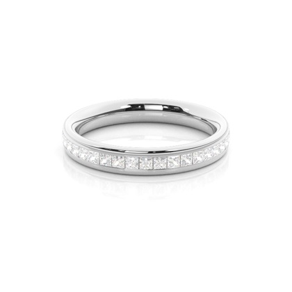 Channel Set Princess Diamond Womens Wedding Ring