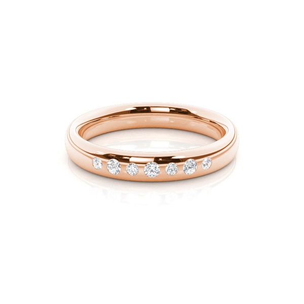 Flush Setting Round Diamond Womens Wedding Ring