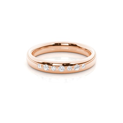 Flush Setting Round Diamond Womens Wedding Ring
