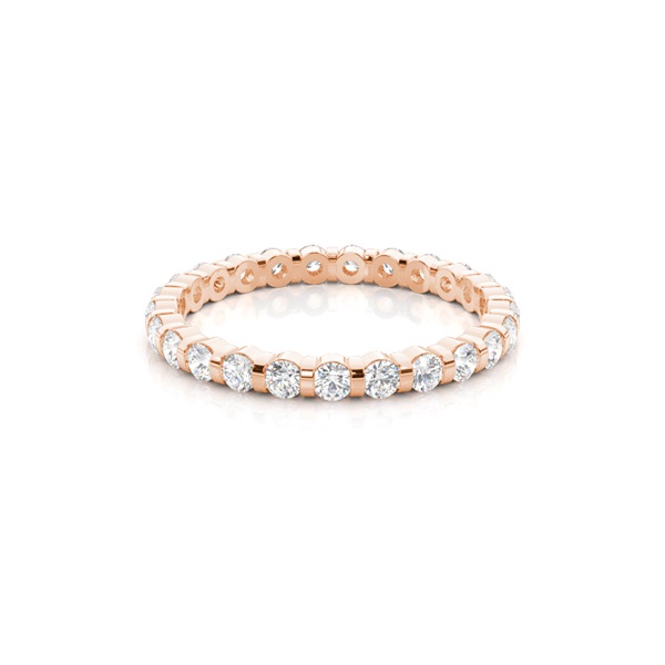 Channel Setting Round Diamond Womens Wedding Ring