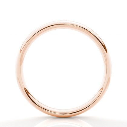 Low Dome Profile Plain Mens Wedding Band