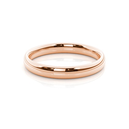 Low Dome Profile Plain Mens Wedding Band