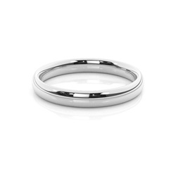 Low Dome Profile Plain Mens Wedding Band