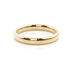 Low Dome Profile Plain Mens Wedding Band