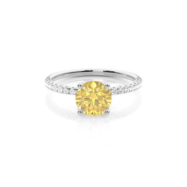 Hidden Halo Yellow Diamond Engagement Ring