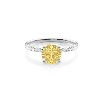 Hidden Halo Yellow Diamond Engagement Ring