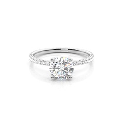 Prong Setting Diamond Hidden Halo Rings
