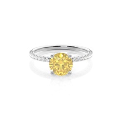 Hidden Halo Yellow Diamond Engagement Ring