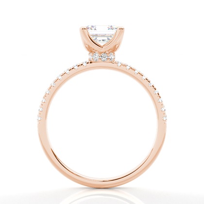 Krappenfassung Diamant Versteckter Halo Ring 