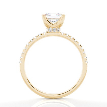 Krappenfassung Diamant Versteckter Halo Ring 