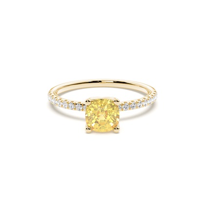 Hidden Halo Yellow Diamond Engagement Ring