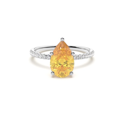 Pear Yellow Diamond Engagement Rings