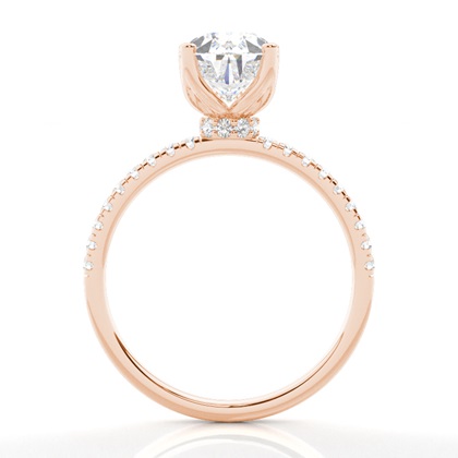 Krappenfassung Diamant Versteckter Halo Ring 