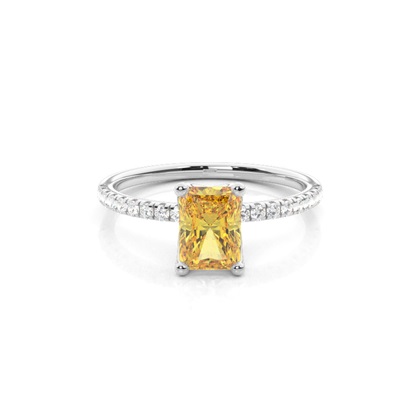 Hidden Halo Yellow Diamond Engagement Ring