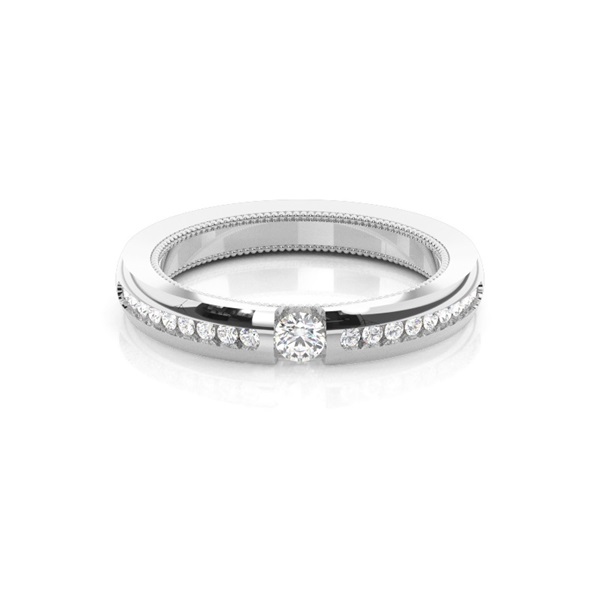 Channel Set Round Diamond Womens wedding Band