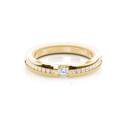 Channel Set Round Diamond Womens wedding Band