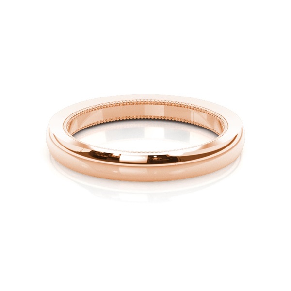 Curved Profile Plain Mens Wedding Band