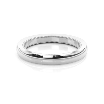 Curved Profile Plain Mens Wedding Band