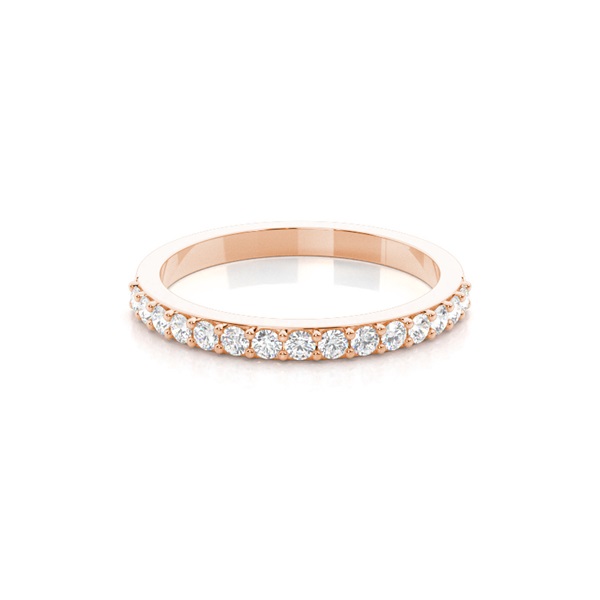 Round Diamond Studded Womens Wedding Band