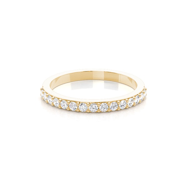 Round Diamond Studded Womens Wedding Band