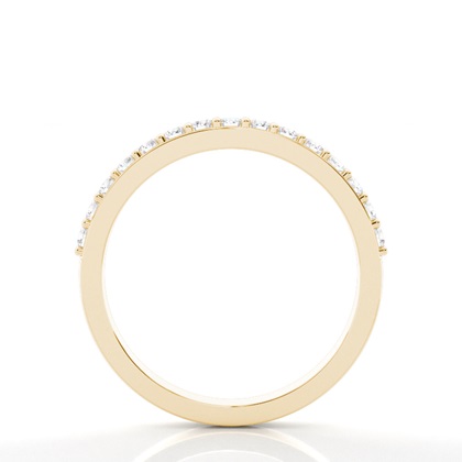 Round Diamond Studded Womens Wedding Band