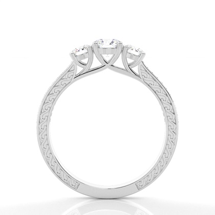 4 Prong Setting Trilogy Diamond Engagement Ring
