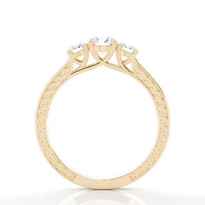 Yellow Gold Three Stone Diamond Rings