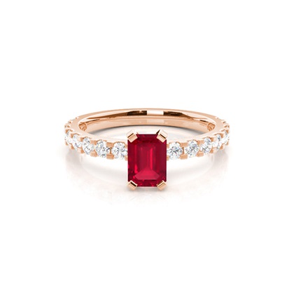 Prong Setting Ruby Side Stone Ring
