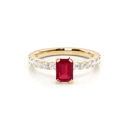 Prong Setting Ruby Side Stone Ring