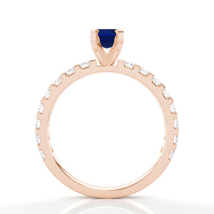 Zinkeneinstellung Blauer Saphir-Seitensteinring