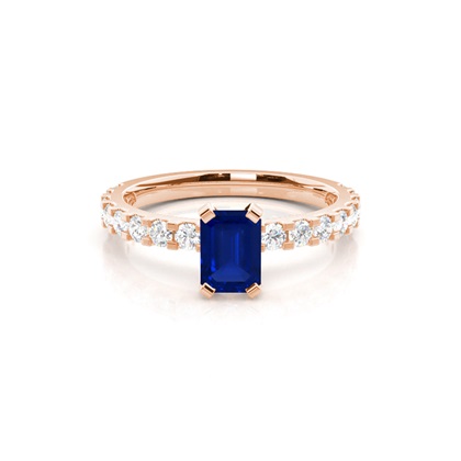 Emerald Rose Gold Gemstone Diamond Rings