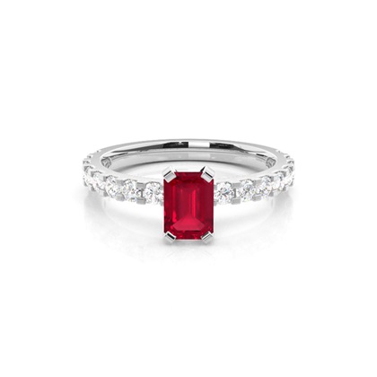 Prong Setting Ruby Side Stone Ring