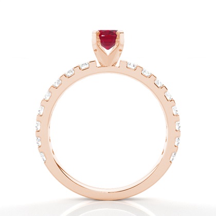 Zinkeneinstellung Ovaler Rubin-Seitensteinring