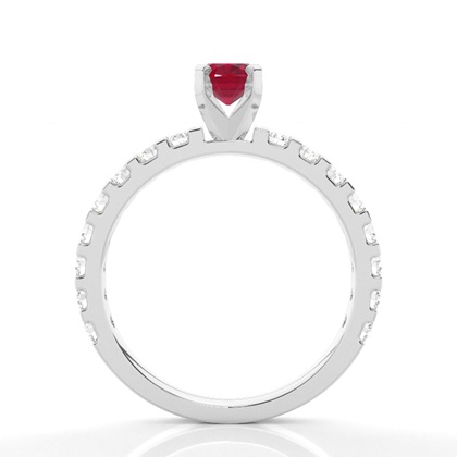 Zinkeneinstellung Ovaler Rubin-Seitensteinring