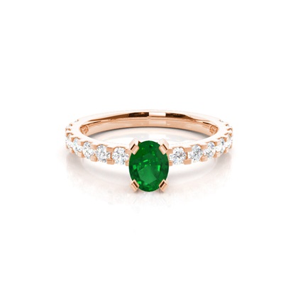 Rose Gold Gemstone Diamond Rings